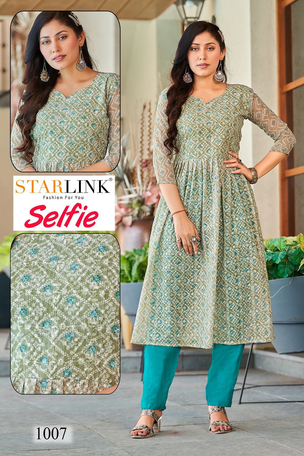 Starlink Selfie Wholesale Georgette Designer Kurtis Catalog